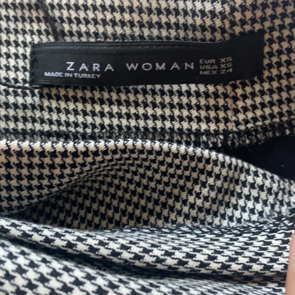 Zara Black & White Houndstooth Front Tie Skirt - Picture 6 of 6